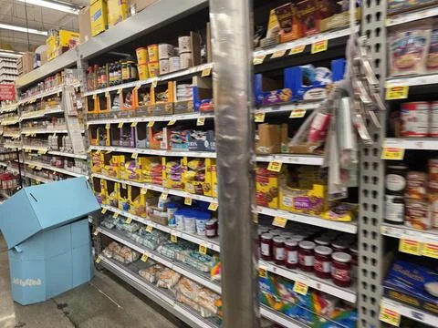 2 May 2026 Long Beach, California - Walking Inside of Grocery Retailer Store Stock Photos