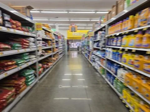 2 May 2026 Long Beach, California - Walking Inside of Grocery Retailer Store Stock Photos
