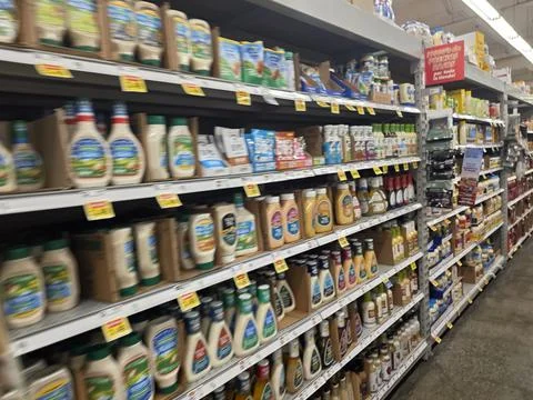 2 May 2026 Long Beach, California - Walking Inside of Grocery Retailer Store Фото