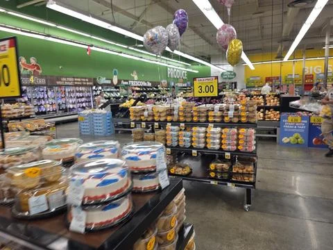 2 May 2026 Long Beach, California - Walking Inside of Grocery Retailer Store Фото