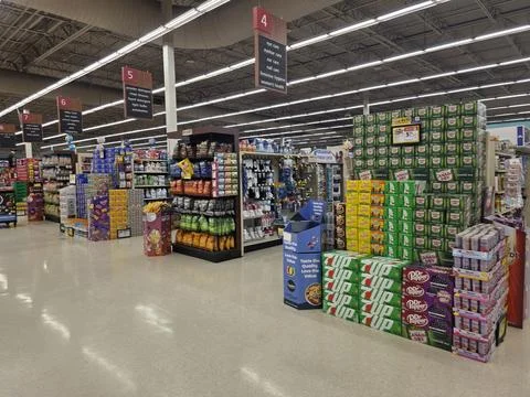 2 May 2026 Long Beach, California - Walking Inside of Grocery Retailer Store Stock Photos