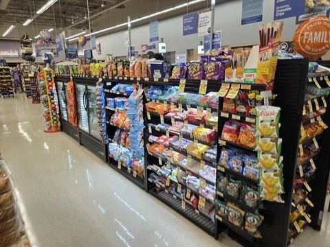 2 May 2026 Long Beach, California - Walking Inside of Grocery Retailer Store 写真素材