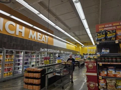 2 May 2026 Long Beach, California - Walking Inside of Grocery Retailer Store Stock Photos