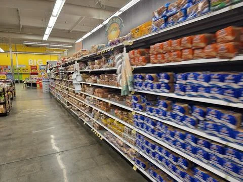 2 May 2026 Long Beach, California - Walking Inside of Grocery Retailer Store Stock Photos