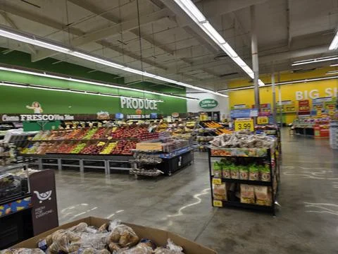 2 May 2026 Long Beach, California - Walking Inside of Grocery Retailer Store Stock Photos