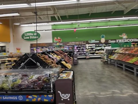 2 May 2026 Long Beach, California - Walking Inside of Grocery Retailer Store Stock Photos