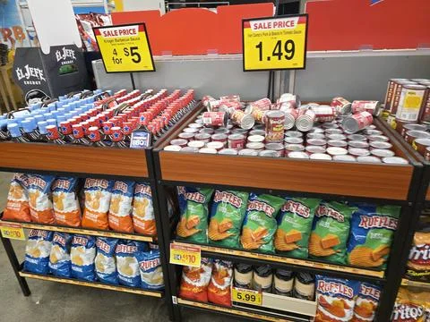 2 May 2026 Long Beach, California - Walking Inside of Grocery Retailer Store Stock Photos