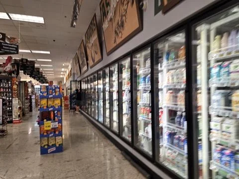 2 May 2026 Long Beach, California - Walking Inside of Grocery Retailer Store Stock Photos