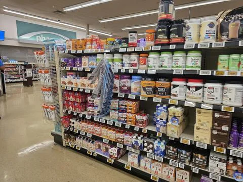 2 May 2026 Long Beach, California - Walking Inside of Grocery Retailer Store Stock Photos
