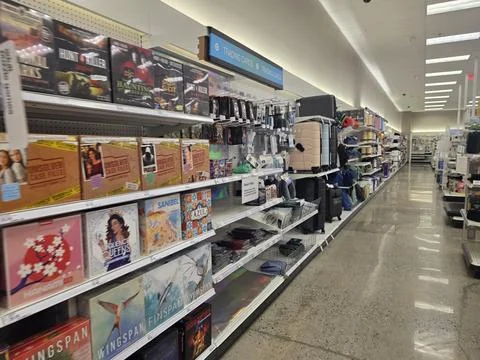 2 May 2026 Long Beach, California - Walking Inside of Grocery Retailer Store Stock Photos