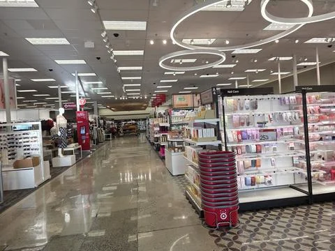 2 May 2026 Long Beach, California - Walking Inside of Target Retailer Store Fotos Stock