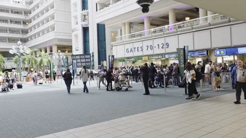 2 May 2026 Los Angeles, California - Walking Airport Area City Building Stock Footage 338350622