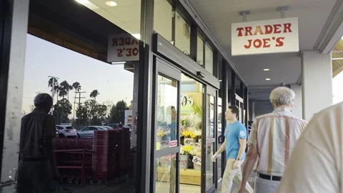2 May 2026 Los Angeles, California - Walking Trader Joes Retailer Store Stock Footage 341355855
