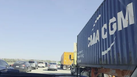 2 May 2026 Los Angeles, California - Driving Interstate Freeway Mountain Street Stock Footage 341621981