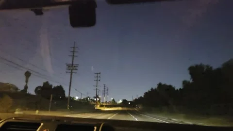 2 May 2026 Los Angeles, California - Driving Interstate Freeway Night Street Stock Footage 342449110