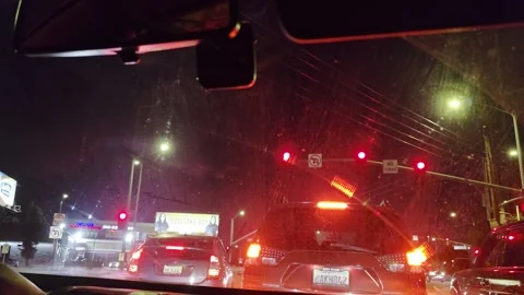 2 May 2026 Los Angeles, California - Driving Interstate Freeway Night Street Stock Footage 342449219