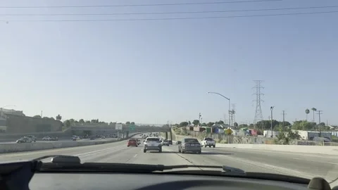 2 May 2026 Los Angeles, California - Driving Interstate Freeway Street Stock Footage 342464103
