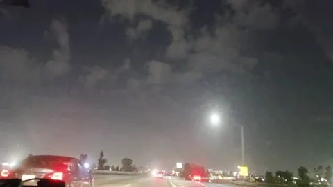 2 May 2026 Los Angeles, California - Driving Interstate Freeway Night Stockbeeldmateriaal 344913341