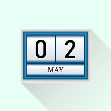 2 may Vector flat daily calendar icon. Ilustração Stock