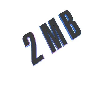2 MB. Gray blue number. Data storage in megabytes. Computer RAM. Stock-Illustration
