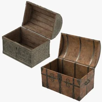 2 Medieval Chests Collection 3D Model