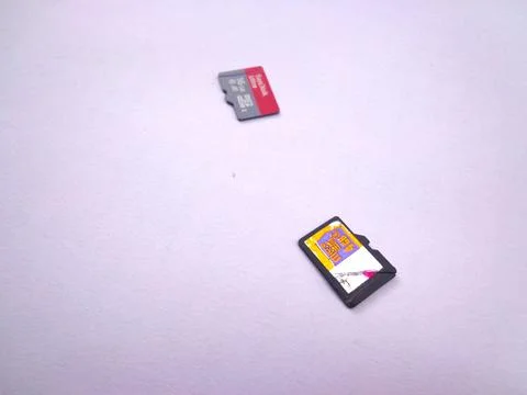 2 Micro Sd Card with 4 and 16 Giga byte storage capacity Foto stock