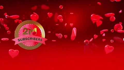 2 Million Subscribers Celebration and Confetti Animation. Stock Footage 319634158