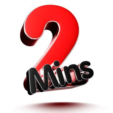 2 mins isolated on white background illustration 3D rendering with clipping p Stock Illustration