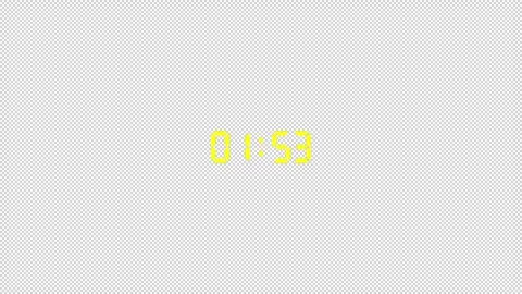 2 minute digital countdown timer animation with alpha channel, countdown video Stock Footage 296363510