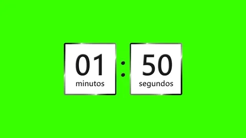 2 Minute Flip Clock Countdown Timer on Green Screen Stock Footage 341261667