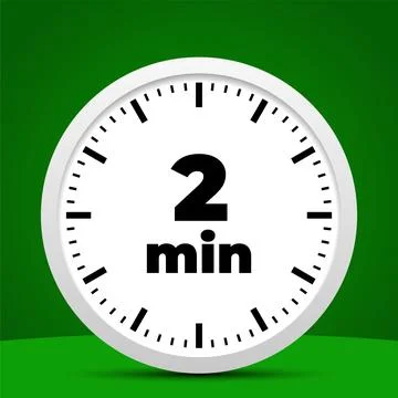 2 minute time clock countdown number icon design Stock Illustration