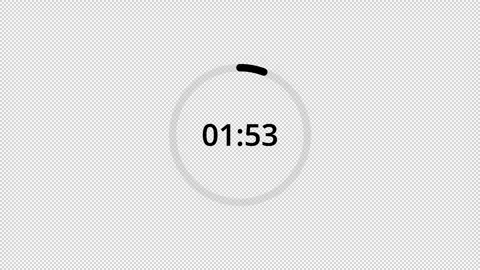 2 minutes circle countdown timer animation with alpha channel, countdown video Stock Footage 296363814