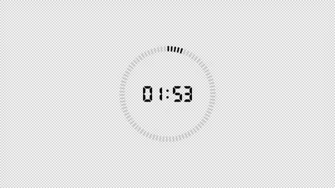 2 minutes circle countdown timer animation with alpha channel, countdown video Stock Footage 296364432