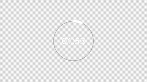 2 minutes circle countdown timer animation with alpha channel, countdown video Stock Footage 296474701