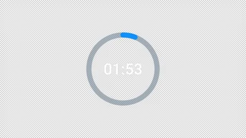 2 minutes circle countdown timer animation with alpha channel, countdown video Stock Footage 296475164