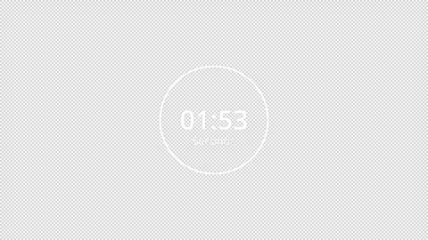 2 minutes circle countdown timer animation with alpha channel, countdown video Stock Footage 296476017