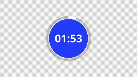 2 minutes circle countdown timer animation with alpha channel, countdown video Stock Footage 296520891
