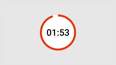 2 minutes circle countdown timer animation with alpha channel, countdown video Stock Footage 296521095
