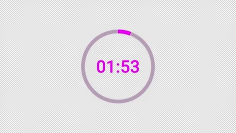2 minutes circle countdown timer animation with alpha channel, countdown video Stock Footage 296521516