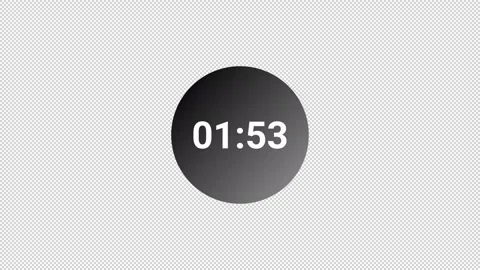 2 minutes circle countdown timer animation with alpha channel, countdown video Stock Footage 296523100