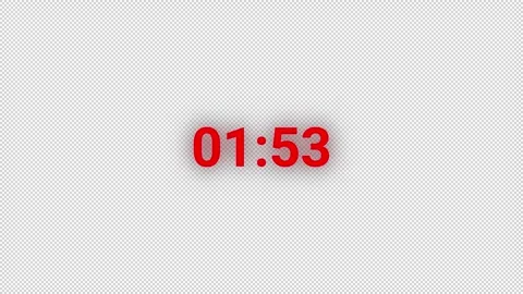 2 minutes circle countdown timer animation with alpha channel, countdown video Stock Footage 296523770