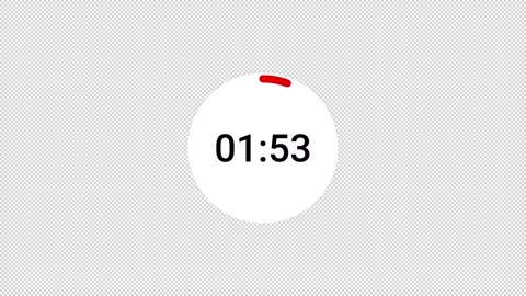 2 minutes circle countdown timer animation with alpha channel, countdown video Stock Footage 296542837