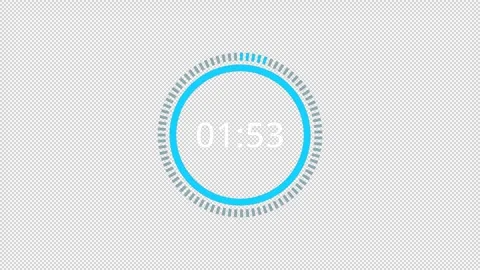 2 minutes circle countdown timer animation with alpha channel, countdown video Stock Footage 296567688