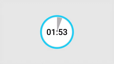 2 minutes circle countdown timer animation with alpha channel, countdown video Stock Footage 296569783