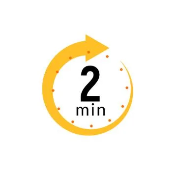 2 minutes clock quick number icon. 2min time circle icon Stock Illustration