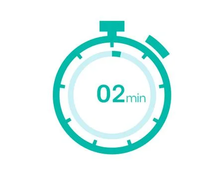 2 minutes timer icon, 2 min digital timer. Clock and watch, timer, countdown Illustrazione stock