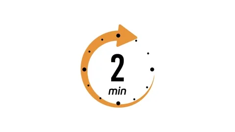 2 minutes timer symbol color style isolated on white background. 2 min time Stock Footage 166420001