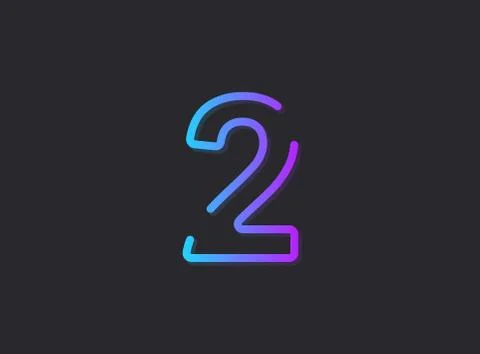 2, modern gradient number. Trendy, dynamic creative style design. For logo, b Stock Illustration