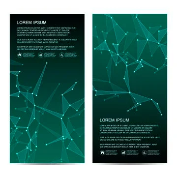 2 of modern vertical scientific banners. Molecular structure of DNA and neurons Stock Illustration