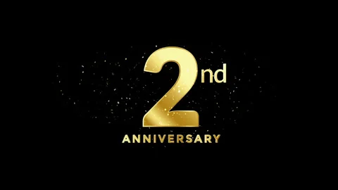 2 nd Anniversary Text Alpha Channel Stock Footage 135478646